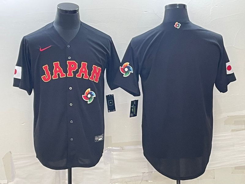 Men 2023 World Cub Japan Blank Black Nike MLB Jersey3->more jerseys->MLB Jersey